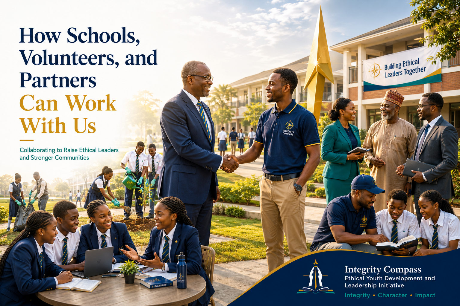 How Schools, Volunteers, and Partners Can Work With Us | Integrity Compass Ethical Youth Development and Leadership Initiative
